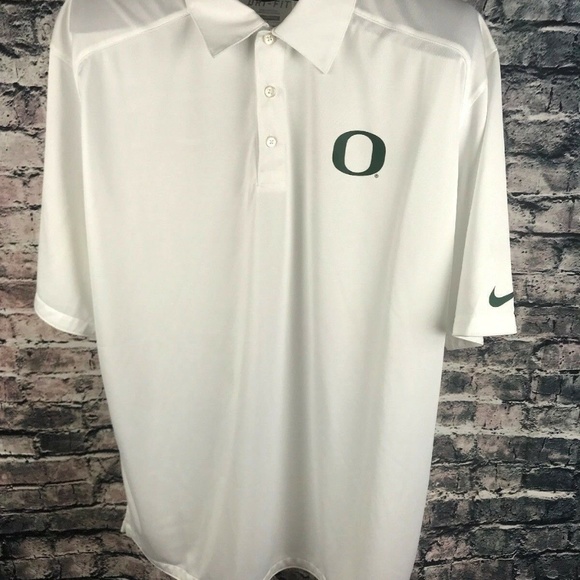 Nike Other - Oregon Ducks Nike Dri Fit White Polo Shirt Men XL